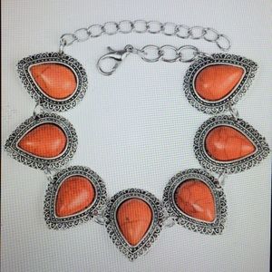 Silver and Orange bracelet